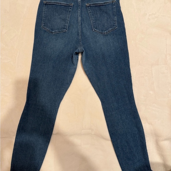 Good American Good Waist Crop Raw Hem Jeans Blue, Size 14/32, Dark Wash - Picture 6 of 11